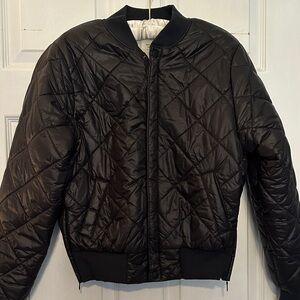 Aerie/Offline Black Quilted Bomber Jacket